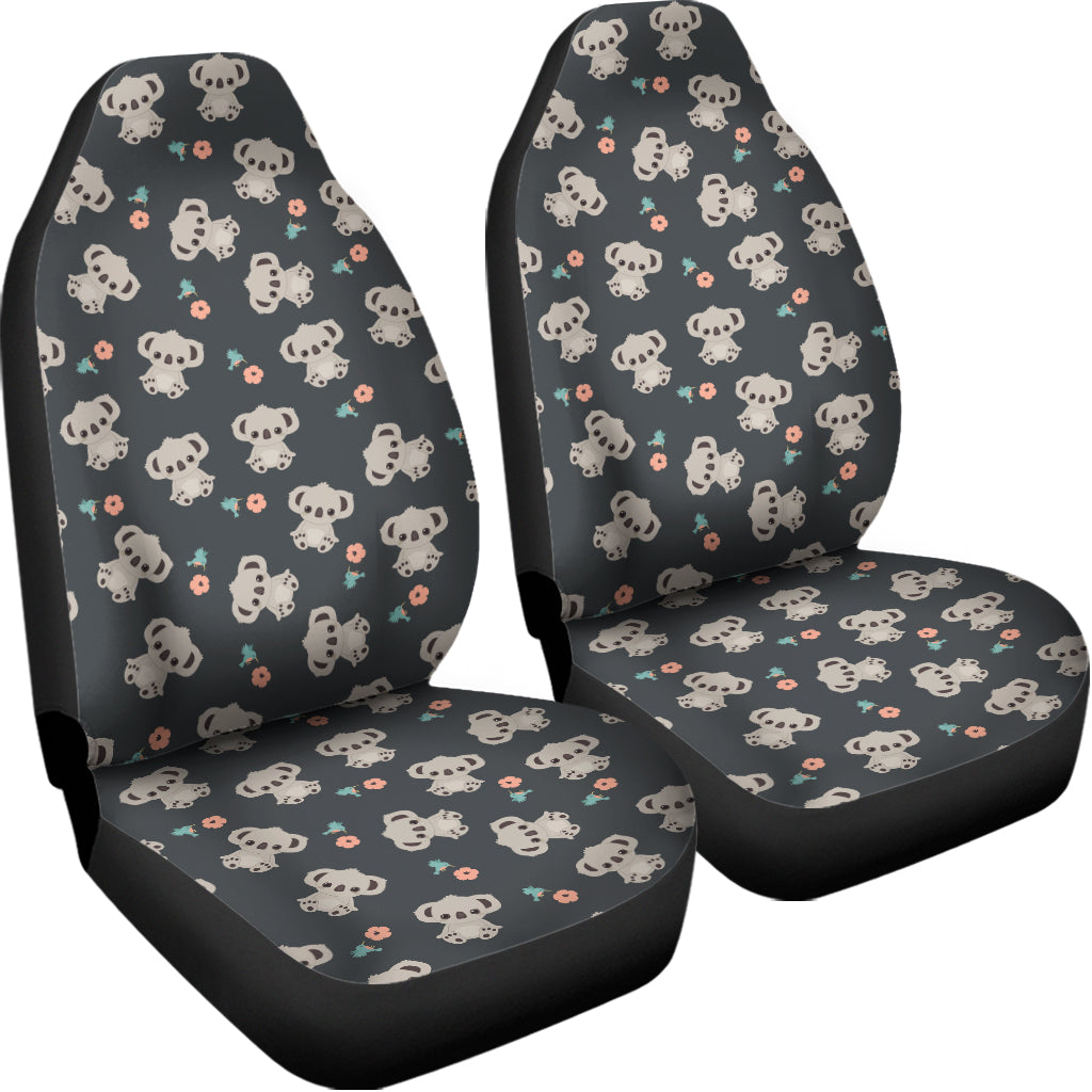 Baby Koala And Floral Pattern Print Universal Fit Car Seat Covers