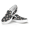 Baby Koala And Floral Pattern Print White Slip On Sneakers