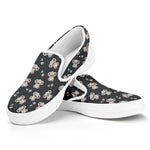 Baby Koala And Floral Pattern Print White Slip On Shoes
