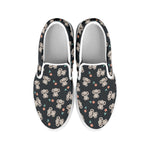 Baby Koala And Floral Pattern Print White Slip On Shoes