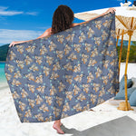 Baby Koala Pattern Print Beach Sarong Wrap
