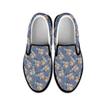 Baby Koala Pattern Print Black Slip On Shoes