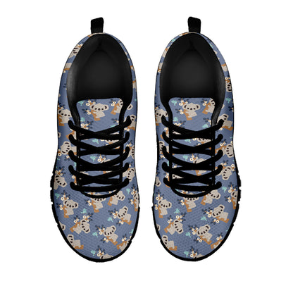 Baby Koala Pattern Print Black Sneakers