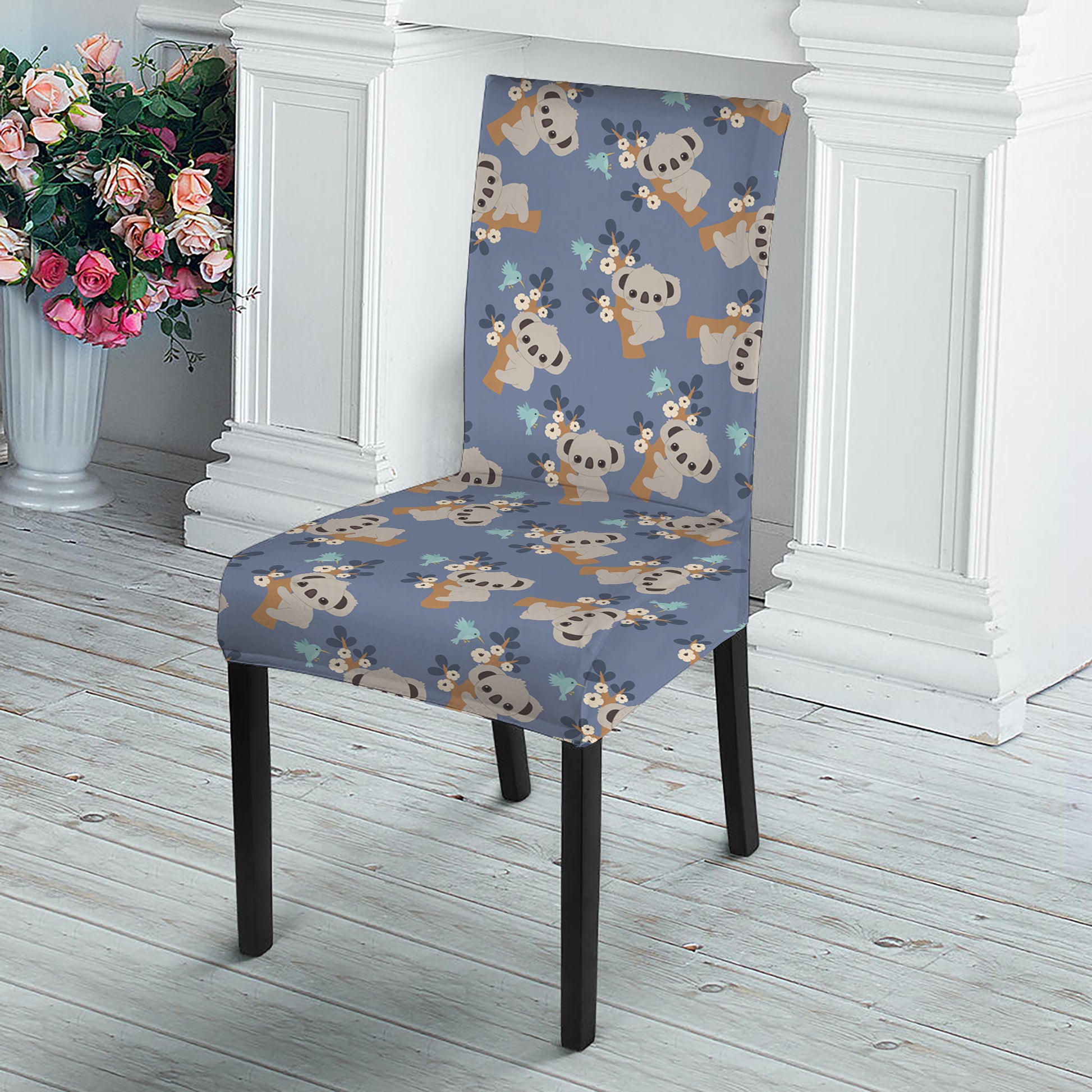 Baby Koala Pattern Print Dining Chair Slipcover