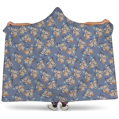 Baby Koala Pattern Print Hooded Blanket