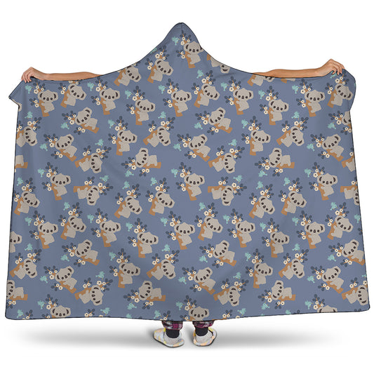 Baby Koala Pattern Print Hooded Blanket