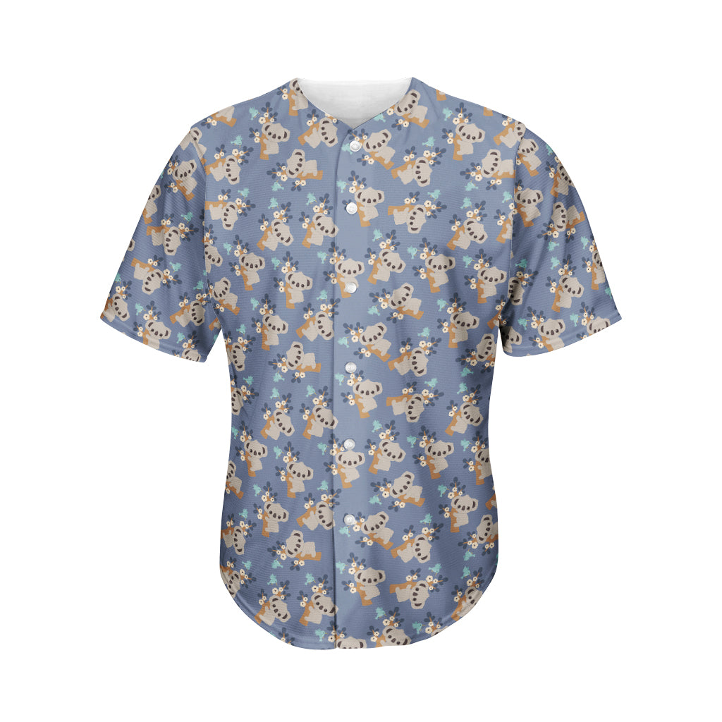 Baby Koala Pattern Print Men's Baseball Jersey