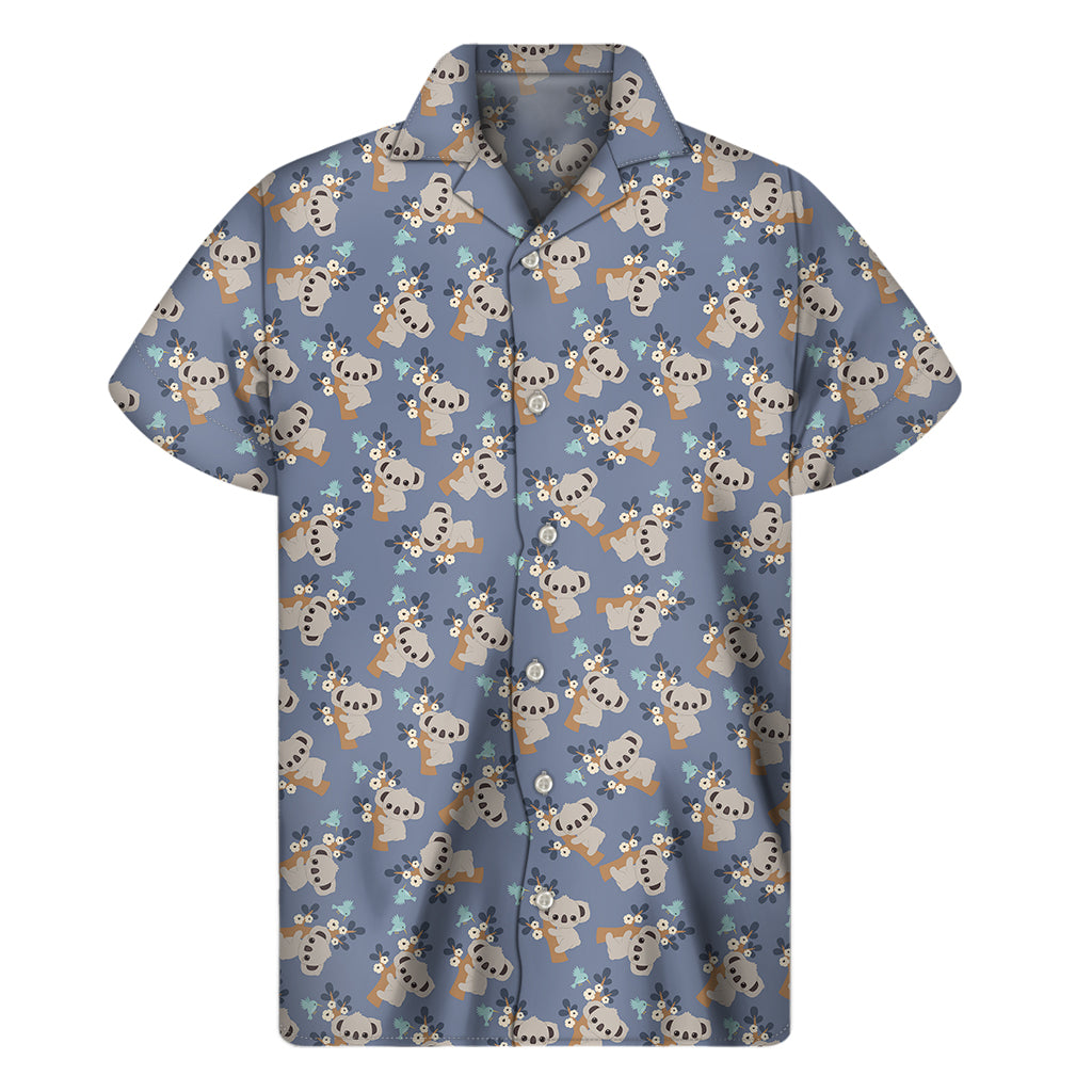 Baby Koala Pattern Print Men's Short Sleeve Shirt