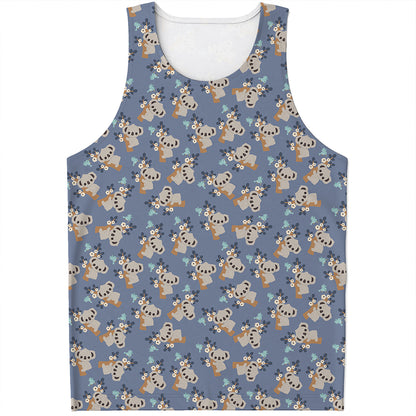 Baby Koala Pattern Print Men's Tank Top
