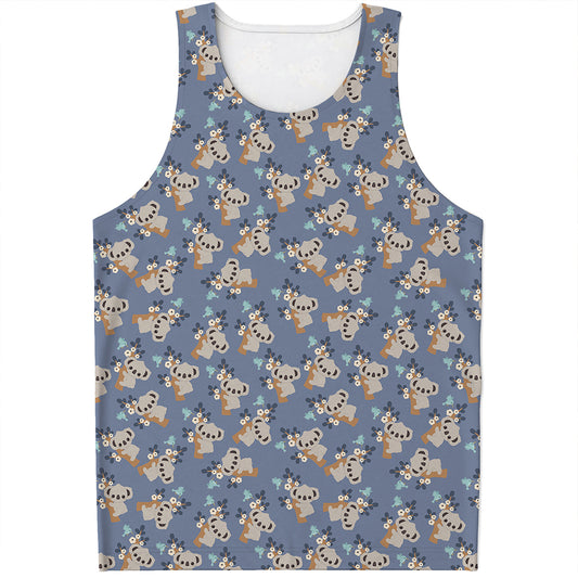 Baby Koala Pattern Print Men's Tank Top