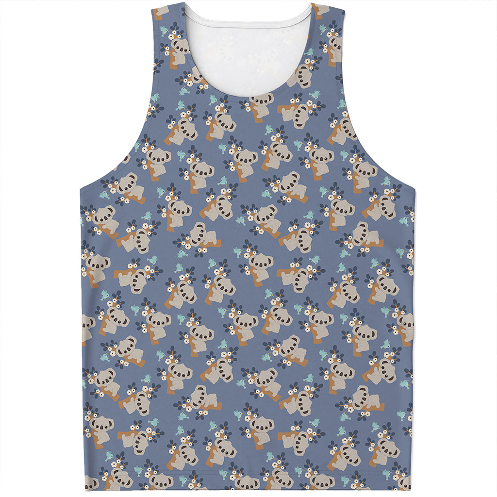 Baby Koala Pattern Print Men's Tank Top