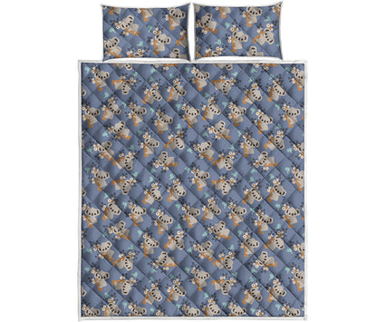 Baby Koala Pattern Print Quilt Bed Set