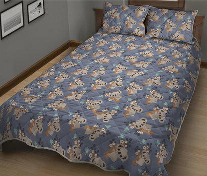 Baby Koala Pattern Print Quilt Bed Set