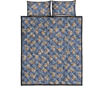 Baby Koala Pattern Print Quilt Bed Set