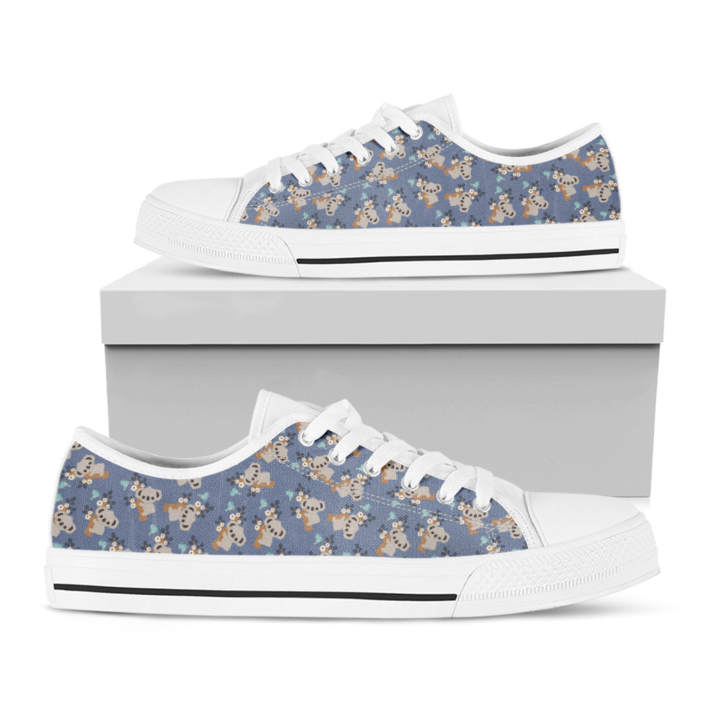 Baby Koala Pattern Print White Low Top Shoes