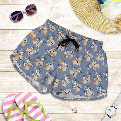 Baby Koala Pattern Print Women's Shorts
