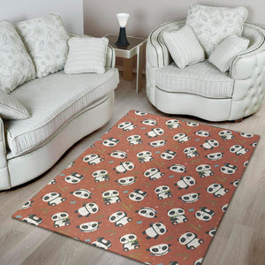 Baby Panda And Bamboo Pattern Print Area Rug