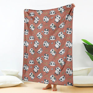 Baby Panda And Bamboo Pattern Print Blanket