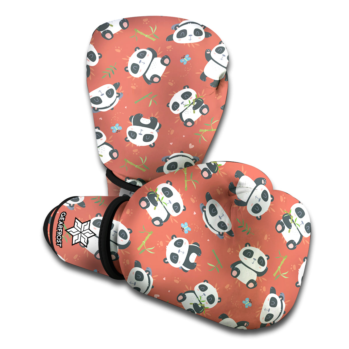 Baby Panda And Bamboo Pattern Print Boxing Gloves