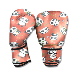 Baby Panda And Bamboo Pattern Print Boxing Gloves