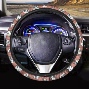 Baby Panda And Bamboo Pattern Print Car Steering Wheel Cover