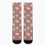 Baby Panda And Bamboo Pattern Print Crew Socks