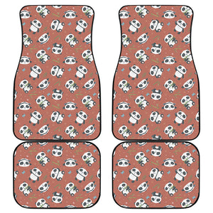 Baby Panda And Bamboo Pattern Print Front and Back Car Floor Mats