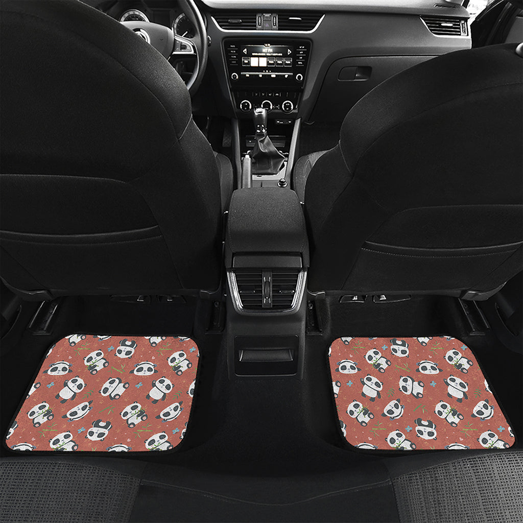 Baby Panda And Bamboo Pattern Print Front and Back Car Floor Mats