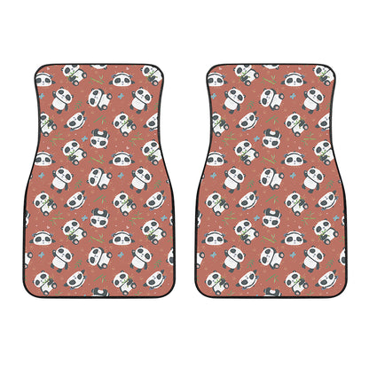 Baby Panda And Bamboo Pattern Print Front Car Floor Mats
