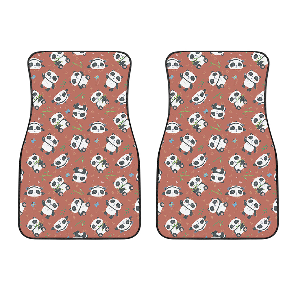 Baby Panda And Bamboo Pattern Print Front Car Floor Mats