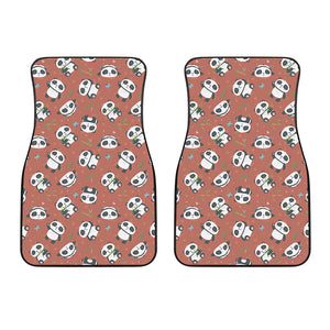 Baby Panda And Bamboo Pattern Print Front Car Floor Mats