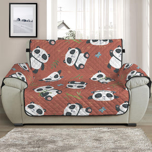 Baby Panda And Bamboo Pattern Print Half Sofa Protector