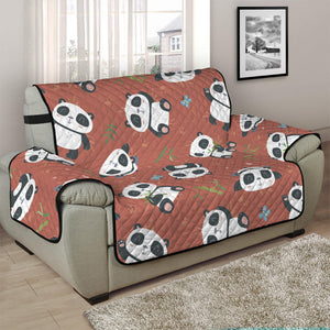 Baby Panda And Bamboo Pattern Print Half Sofa Protector