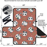 Baby Panda And Bamboo Pattern Print Half Sofa Protector