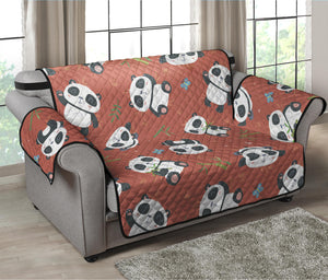 Baby Panda And Bamboo Pattern Print Loveseat Protector