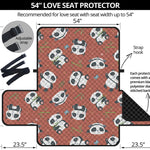 Baby Panda And Bamboo Pattern Print Loveseat Protector