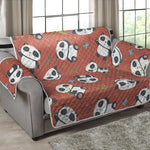 Baby Panda And Bamboo Pattern Print Loveseat Protector