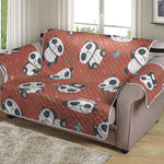 Baby Panda And Bamboo Pattern Print Loveseat Protector