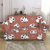 Baby Panda And Bamboo Pattern Print Loveseat Slipcover