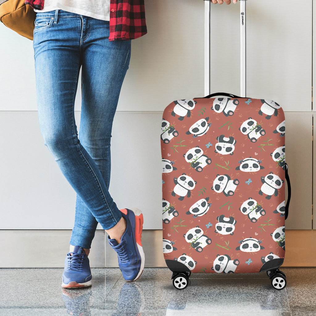 Baby Panda And Bamboo Pattern Print Luggage Cover