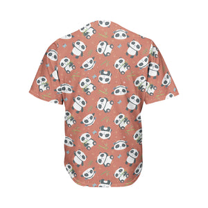 Baby Panda And Bamboo Pattern Print Men's Baseball Jersey