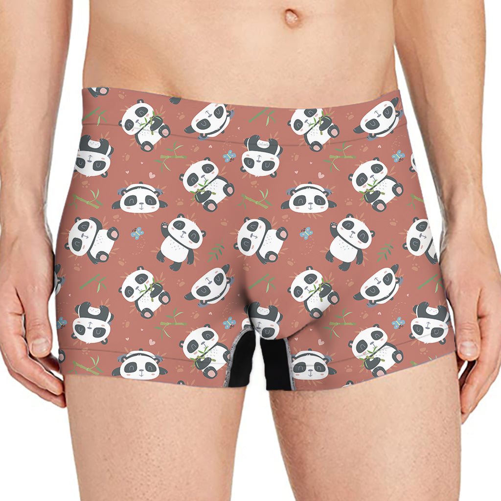 Baby Panda And Bamboo Pattern Print Men's Boxer Briefs