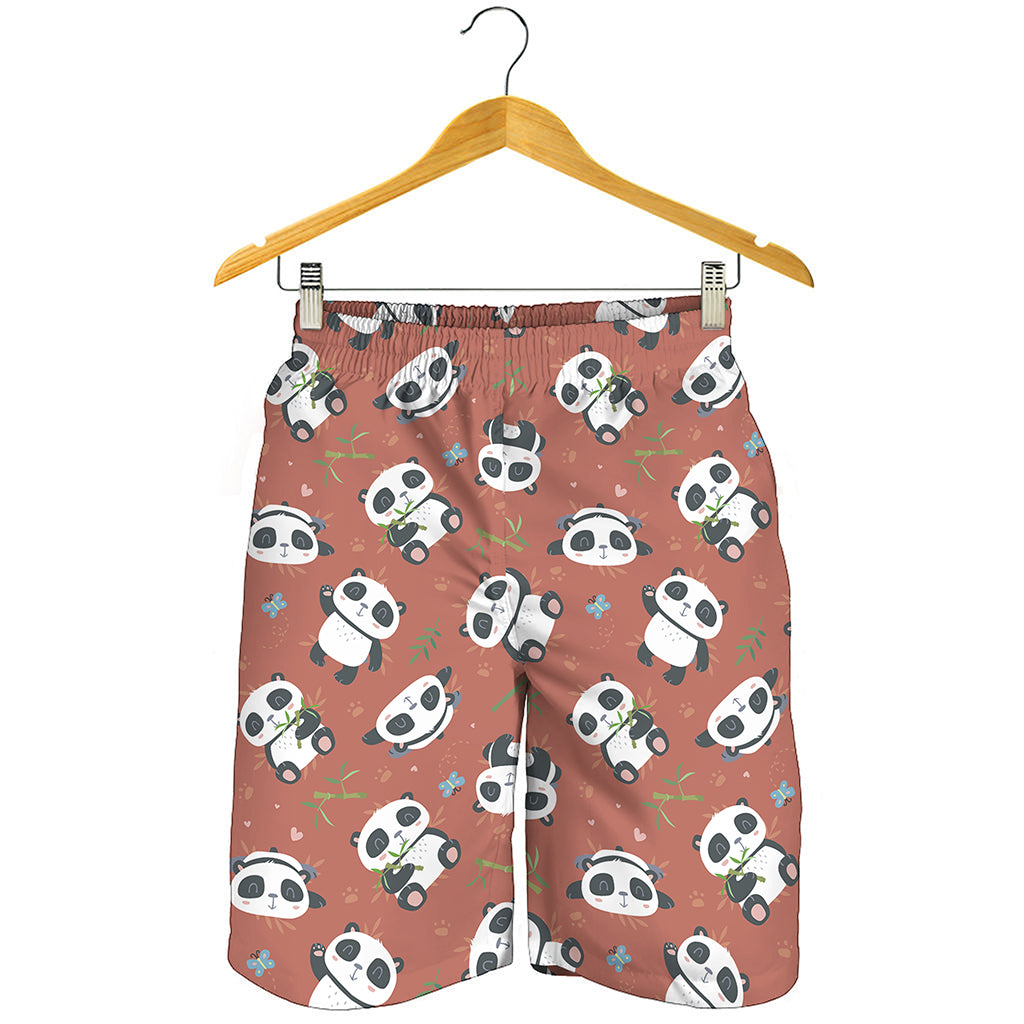 Baby Panda And Bamboo Pattern Print Men's Shorts