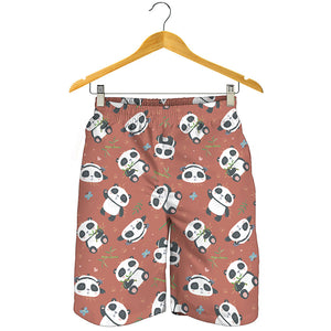 Baby Panda And Bamboo Pattern Print Men's Shorts