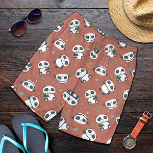 Baby Panda And Bamboo Pattern Print Men's Shorts