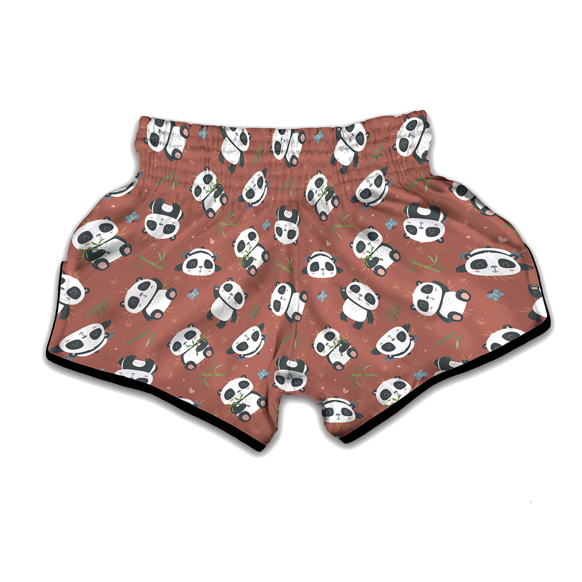 Baby Panda And Bamboo Pattern Print Muay Thai Boxing Shorts