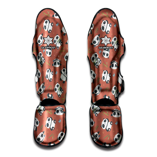 Baby Panda And Bamboo Pattern Print Muay Thai Shin Guard