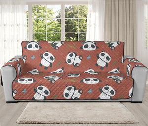 Baby Panda And Bamboo Pattern Print Oversized Sofa Protector