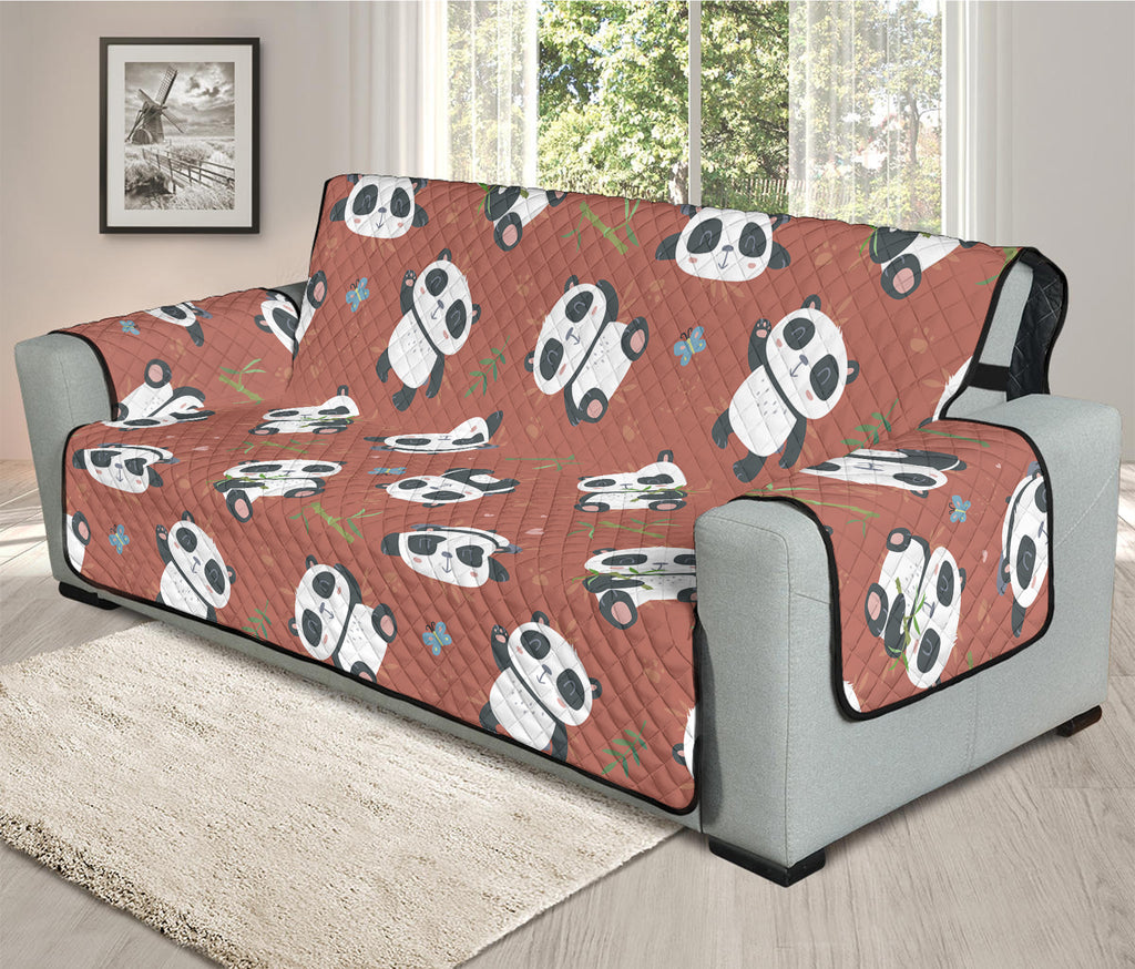 Baby Panda And Bamboo Pattern Print Oversized Sofa Protector