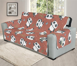 Baby Panda And Bamboo Pattern Print Oversized Sofa Protector